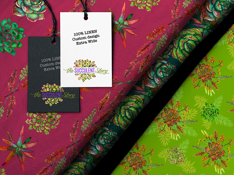 psychedelic succulant textile print